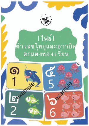 วเลขไทยและอารบิค ตกแต่งห้องเรียน