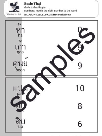 learning Thai numbers